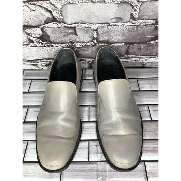 Sam Bork Shoes Grey Leather SlipOn Italy Loafers Dress Shoes Men Sz 8.5M US/42EU main image 14